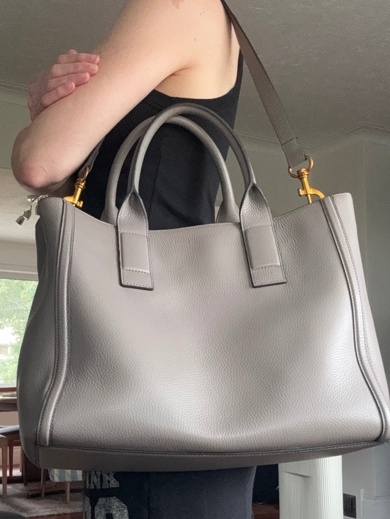 Handbags - SMAAK Amsterdam Grey Pebbled Leather Laptop Tote | Shoulder & Top Handles